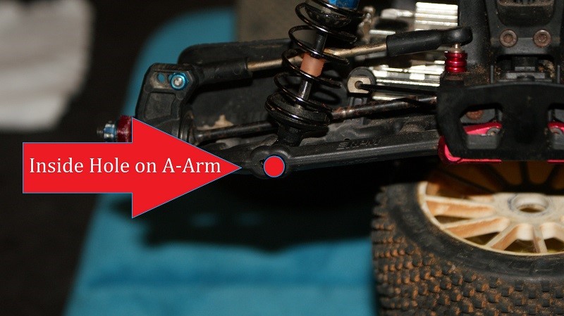 RC Shock Positions Tuning Inside Hole on A-Arm