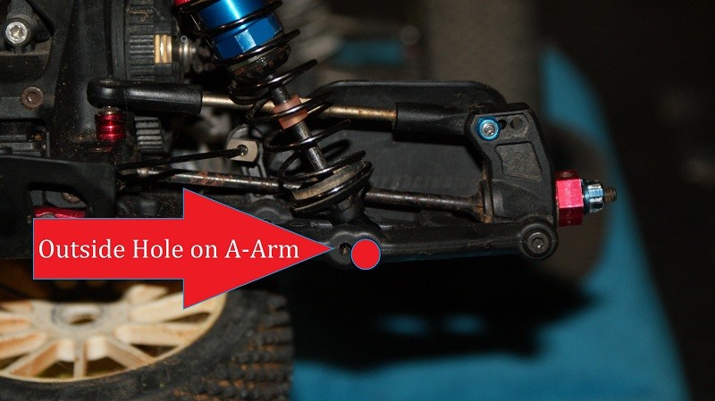 RC Shock Positions Tuning outside Hole on A-Arm